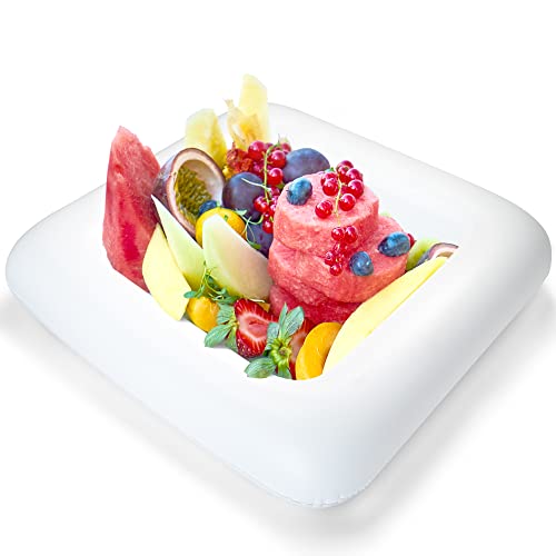 Novelty Place Inflatable Ice Serving Buffet Bar - Salad Food & Drinks Tray for Party Picnic & Camping (Pack of 1) - color: White-1pcs