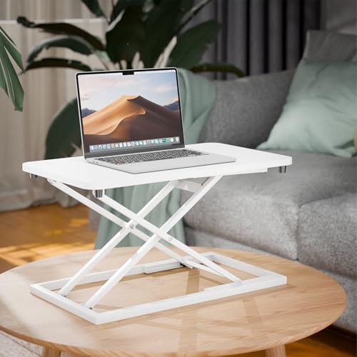 Standing Desk Converter Height Adjustable, Sit to Stand up Desk Riser Computer Workstation use in Laptop and Single Monitor Ergonomic Desktop Workstation for Home Office - White - size: White