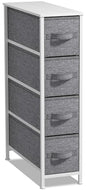 Sorbus Narrow Dresser with 4 Drawers - Vertical Slim Storage Chest of Drawers with Steel Frame, Wood Top & Easy Pull Fabric Bins for Small Spaces, Closets, Bedroom, Bathroom & Laundry (White/Gray) - color: White/Gray, style: 4 Drawer