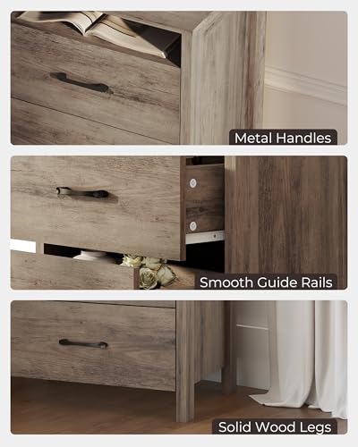 Farmhouse Nightstand, Rustic Nightstand with 2 Large Drawers, Wood End Table with Open Shelf, Bedside Table for Bedroom, Light Brown - color: Light Brown, size: 1 Piece