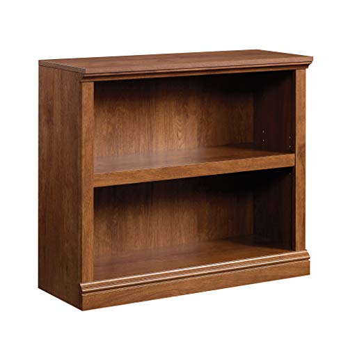 Sauder 2 Tier Book Shelf Wooden Bookcase Multipurpose Bookshelf for Home Office, Living Room, in Oiled Oak - color: Oiled Oak Finish