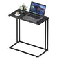 C-Shaped Side Table, Modern End Table with Metal Frame, Space Saving Design for Living Room，Large Surface Couch Table for Bedroom, and Home Office，24 x 12 x 24 inches (Black)
