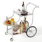 Tangkula Bar Cart, 3-Tier Rolling Home Bar Serving Cart with Mirrored Shelves & 4 Wheels, Mobile Beverage & Wine Cart for Kitchen, Dining Room, Living Room (Silver) - color: Silver