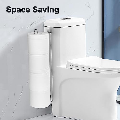 Over The Tank Toilet Paper Holder Bathroom Toilet Tissue Paper Roll Storage Holder Wall Mount Brushed Nickel,Metal Hanging Adhesive Toilet Paper Holder Dispenser Toilet Paper Organizer 1p - color: C:hold 4 Rolls Tissue(1pcs)