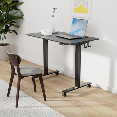Cubiker Electric Standing Desk, 48 x 24 Stand up Desk Height Adjustable, Home Office Desk with Splice Board, Black - color: Black, size: 48x24