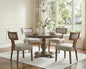 RIVOVA Mid Century Modern Dining Chairs Set of 4, Farmhouse Dining Chairs with Nailhead Trim, Faux Leather Upholstered Dining Room Chairs Kitchen Chairs with Wood Legs, Grey - color: Grey Nailhead