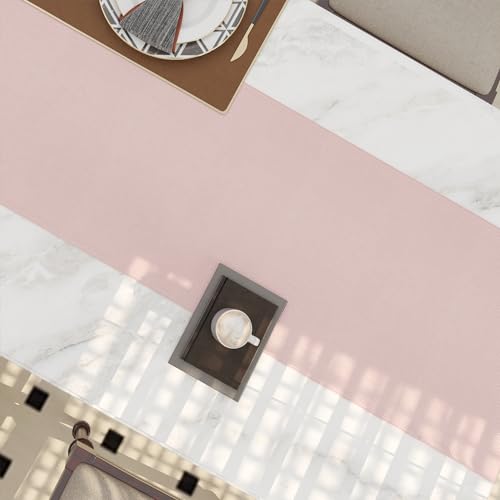 Set of 4 Soft Linen Handmade Placemats Heat Resistant Dining Table Place Mats Kitchen Table Mats 12 x 18 Baby Pink - color: Baby Pink, size: Rectangular Placemats 12" x 18"