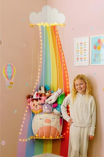 PUTSKA Corner Stuffed Animal Storage, Wall Mounted, Rainbow - color: Rainbow