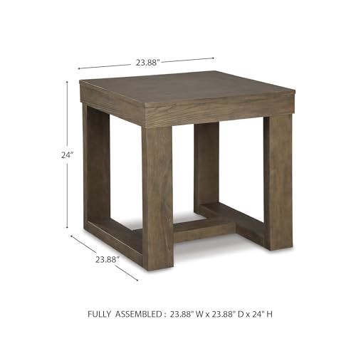 Signature Design by Ashley Cariton Contemporary Oversized Square End Table, Grayish Brown - color: Gray Brown