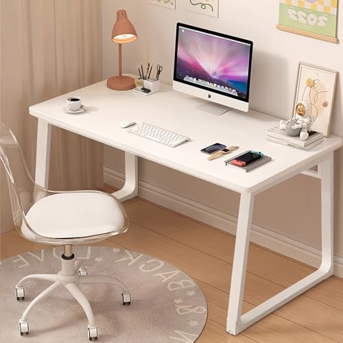 Computer Desk Modern Simple Style Desk for Home Office, 55 inch Small Writing Table or Bedroom - color: White, size: 55"*23.6"