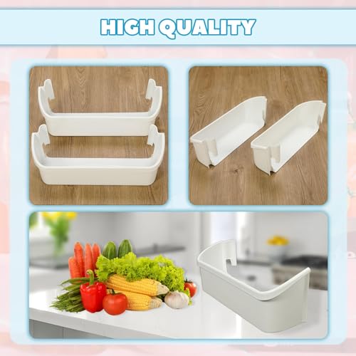 Kojem 240323001 Refrigerator Door Shelf Bin Compatible with Frigidaire Refrigerator Replacement for 240323007 240363707 891286 PS430206 - White 2PCS