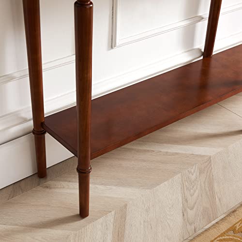 Leick Home Coastal Solid Wood Console Table with Shelf and Drawers, Rich Pecan Brown, Perfect for Entryways, Hallways, and Living Rooms, 20028-PC - color: Pecan, size: 2 Drawers