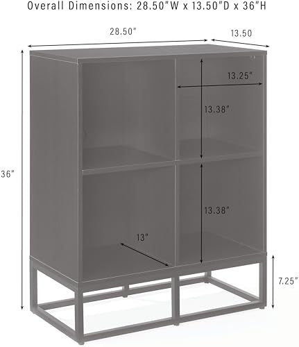 Crosley Furniture Enzo Record Storage Cube Bookcase, Vinyl Records Holder and Player Stand, Black