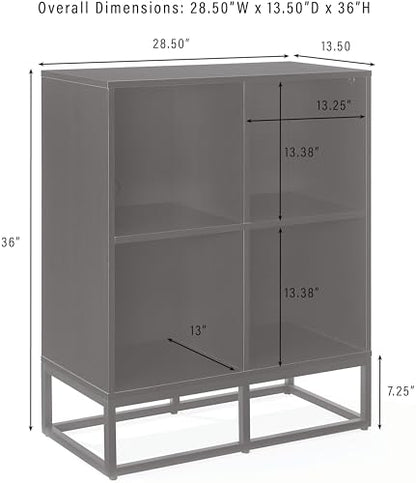 Crosley Furniture Enzo Record Storage Cube Bookcase, Vinyl Records Holder and Player Stand, Black
