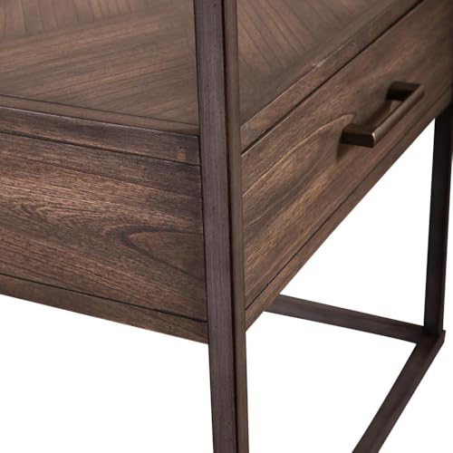 Liberty Furniture Jamestown Glass Top End Table for Living Room - Tobacco - size: End Table