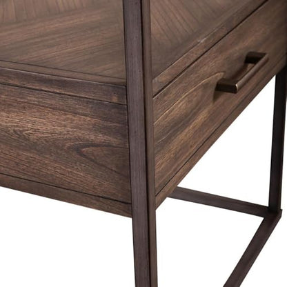 Liberty Furniture Jamestown Glass Top End Table for Living Room - Tobacco - size: End Table