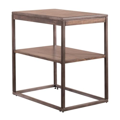 Liberty Furniture Jamestown Wood Top Chair Side Table with Pull Out Tray for Living Room - Tobacco - size: Chair Side Table