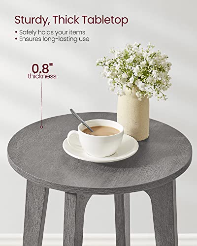 VASAGLE MAEZO Collection - Side Table, 2-Tier Small Round End Table, Nightstand with Tapered Legs, Curved Transitions, for Small Spaces, Living Room, Bedroom, Smoky Gray ULET283T68 - color: Smoky Gray, size: 1 pack