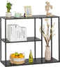 HDANI Console Table, Narrow Entryway Table, 3 Tier Metal Hallway Table, 11.8''Dx39.4''Wx31.5''H(Black) - color: Black, size: 11.8"D×39.4"W×31.5"H