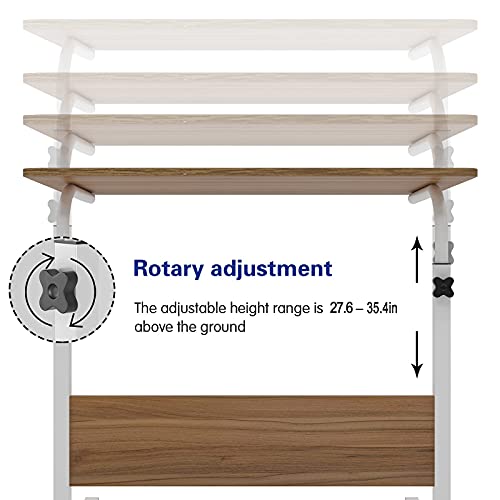 Side Table with Wheels, Home Snack Side Table with Castors Mobile End Table,Oak,05#1-60OK-S8-US - color: Oak, size: 23.6 inches