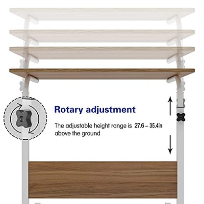 Side Table with Wheels, Home Snack Side Table with Castors Mobile End Table,Oak,05#1-60OK-S8-US - color: Oak, size: 23.6 inches