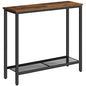 HOOBRO 29.5" Narrow Console Table, Small Entryway Table with Shelf, 2 Tier Thin Sofa Table, Behind Couch Table, Side Table, for Hallway, Living Room, Bedroom, Rustic Brown and Black BF74XG01 - color: Rustic Brown + Black