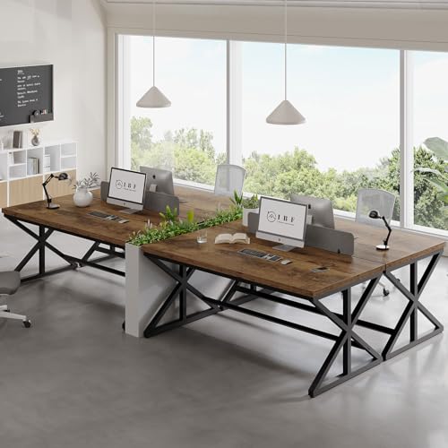 Industrial Computer Desk, Wooden Metal Office Desks Rustic Brown 60 in | Large Long Simple Gaming Executive Computer Desk Table, Wood Student Study Computer Table for Bedroom Living Room - color: Rustic Brown Oak, size: 60 Inch