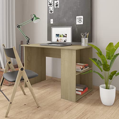 Sonoma Oak Engineered Wood Medium Computer Desk with Spacious Work Surface 43.3x23.6 Inches, Water Resistant Modern Design for Home Office Storage and Study Workspace, Easy - color: Sonoma Oak