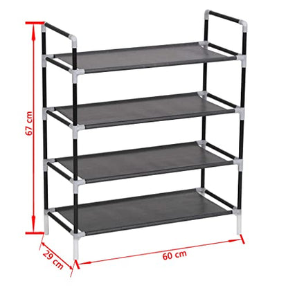 Minimalist Shoe Rack with 4 Shelves, Sturdy Metal Frame, Freestanding Storage Organizer for Entryway Bedroom Hallway