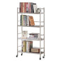 susunnus Stainless Steel Shelf,Shelves for Storage,Metal Shelf,Kitchen Garage Shelves, with Wheels,Rolling Shelves,Adjustable Height,Weight Capacity 350LB (27.6in*10.2in-4T with guardrails) - size: 27.6in*10.2in-4T