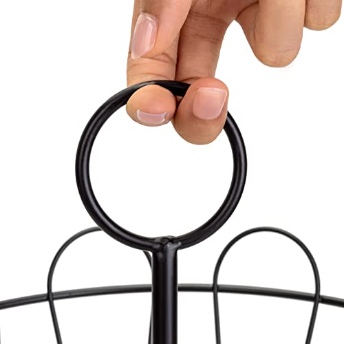 HANZE 3-Tier Farmhouse Fruit Basket Stand, Wire Fruit Vegetables Countertop Storage Rack, Multifunctional Detachable Bread Snack Holder Bowl for Kitchen and Bathroom Organization - Black - color: 3-Tier(Black)