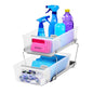 madesmart 2 Tier Organizer, Under Cabinet Storage with Pull Out Sliding Drawers, for Cleaning Supplies, Pantry, Undersink, Sponges, Bottles & Bath, Adjustable Dividers & Pull Out Baskets, Frost - color: Frost + Dividers
