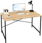 FurnitureR Computer Desk 42.7-Inch Home Office Desk Student Writing Desk with Metal Legs Wood Top Modern Simple Workstation for Small Rooms, 42.7 x 23.6 x 29.7 in, Oak and Black - color: Oak and Black