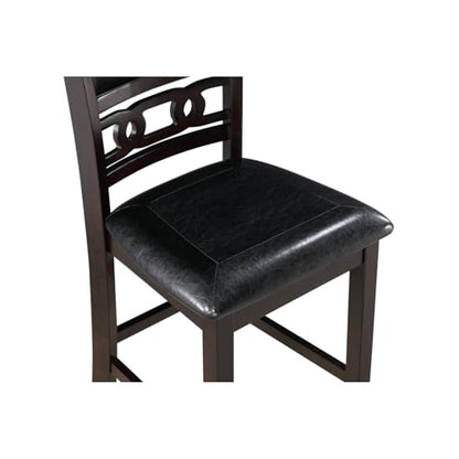 New Classic Furniture Gia Counter Dining Chair (Set of Four), Black PU Upholstered Seat & Back Rest, Ebony - color: Ebony, size: Set of 4, style: Counter Chair
