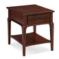 Stratus Solid Wood End Table with Shelf and Drawer, Heartwood Cherry Brown, Perfect for Living Rooms, Bedrooms, and Small Spaces – Leick Home, 22007 - color: Heartwood Cherry
