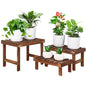 3 Tiered Small Plant Stands Shelf Indoor Outdoor Wood Flower Stand | Low Rectangle Plant Bench Holder Rack, Corner Step Ladder Shelves for Flower Pot Succulent Cactus Patio,Desktop,Window