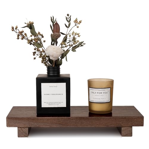 Wood Bathroom Tray Farmhouse Decor Kitchen Soap Holder, 10"x4.5" Walnut | Waterproof, Lightweight, Easy Clean, Small Wooden Riser Pedestal Stand Accessories for Office Desk, Vanity, Counter, Sink - color: Walnut, size: 10" x 4.5" x 1.6"