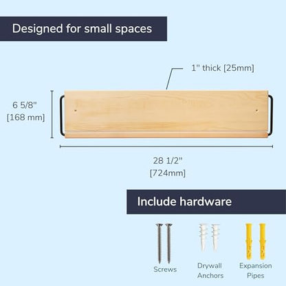 Wall Mounted Shoe Rack - A Wooden, Modern, Slim, and Small Shoe Storage Solution for Shoes and Boots in Narrow Spaces, entryways, or hallways. (30-in-Wide, Pack of 2) - size: 30-in-wide (Pack of 2)