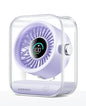 KIMMOO USB Desk Fan, Quiet Table Fan with Turbo Airflow, 100 Speeds, Digital Display, 90° Rotating, Small Rechargeable Battery Desktop Fans for Bedroom Home Office Travel, Lavender - color: Lavender