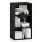 Giantex 3 Tier Bookshelf, Black Bookcase 3 Shelf, Open Cube Storage Orginazer Cabinet, Multi-Functional Home Office Bedroom Furniture Display Book Shelf - color: Black