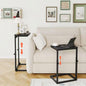 7-Level Adjustable C-Shaped End Table, Small Side Table for Couch, Sofa TV Tray Table for Living Room, Bedroom, Bedside ET-SA-BKW1 - color: Black