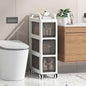Bathroom Storage with Drawers, 7.87" Wide Slim Storage Cabinet with Wheels for Small Spaces, Narraw Cart for Kitchen Office Bedroom Dinning Room Under Desk, 26" Tall - size: 20x41x65 cm