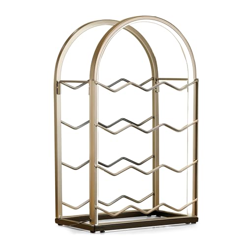 LED Countertop Wine Rack - 12 Bottle Freestanding Modern Metal Wine Rack - Tabletop Wine Holder Stand for Cabinet, Pantry, Wine Bottle Storage