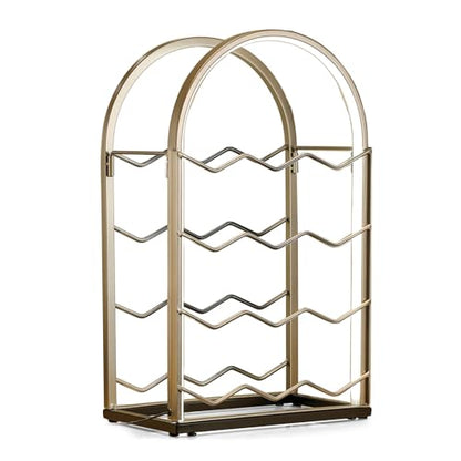 LED Countertop Wine Rack - 12 Bottle Freestanding Modern Metal Wine Rack - Tabletop Wine Holder Stand for Cabinet, Pantry, Wine Bottle Storage