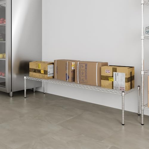 18" Deep x 72" Wide x 14" Height Wire Shelving Kit | 1-Tier | NSF Commercial Storage Rack Unit - size: 18" Deep x 72" Wide