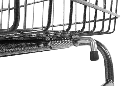 Rolling Laundry Cart with Wheels, Metal Wire Basket, Heavy Duty Utility Cart (Grey) - color: Gray