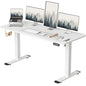Furmax 55 Inches Electric Height Adjustable Standing Desk Home Office Desk | Large Sit Stand Up Computer Desk Memory Preset with T-Shaped Metal Bracket, White - color: White, size: 55 Inch