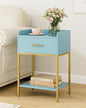 Nightstand,Modern Bedside Table Night Stand with Storage Drawer and Open Shelf,Small End Side Table for Bedroom,Living Room,Blue - color: Blue