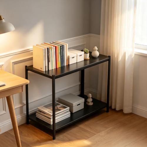 2 Tier Metal Bookshelf, Adjustable Tall Bookcase, Heavy Duty 1200 LBS Modern Deep Book Shelf, Bolt-Free Storage Shelves for Living Room, Home Office, Garage, 13.8" Wx 11.8" Dx 22.0" H - size: 2Tier-13.8"Wx 11.8"Dx 22.0"H