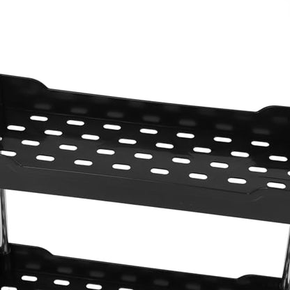 4 Tier Slim Storage Cart, Rolling Utility Cart with 4 Easy Glide Wheels and Side Hooks for Kitchen Bathroom Laundry Room Office Narrow Spaces (Black) - color: Black